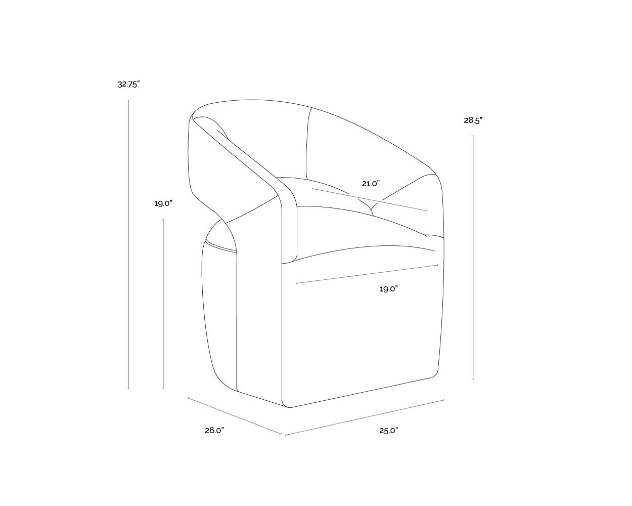 Sunpan Lloret Wheeled Dining Armchair