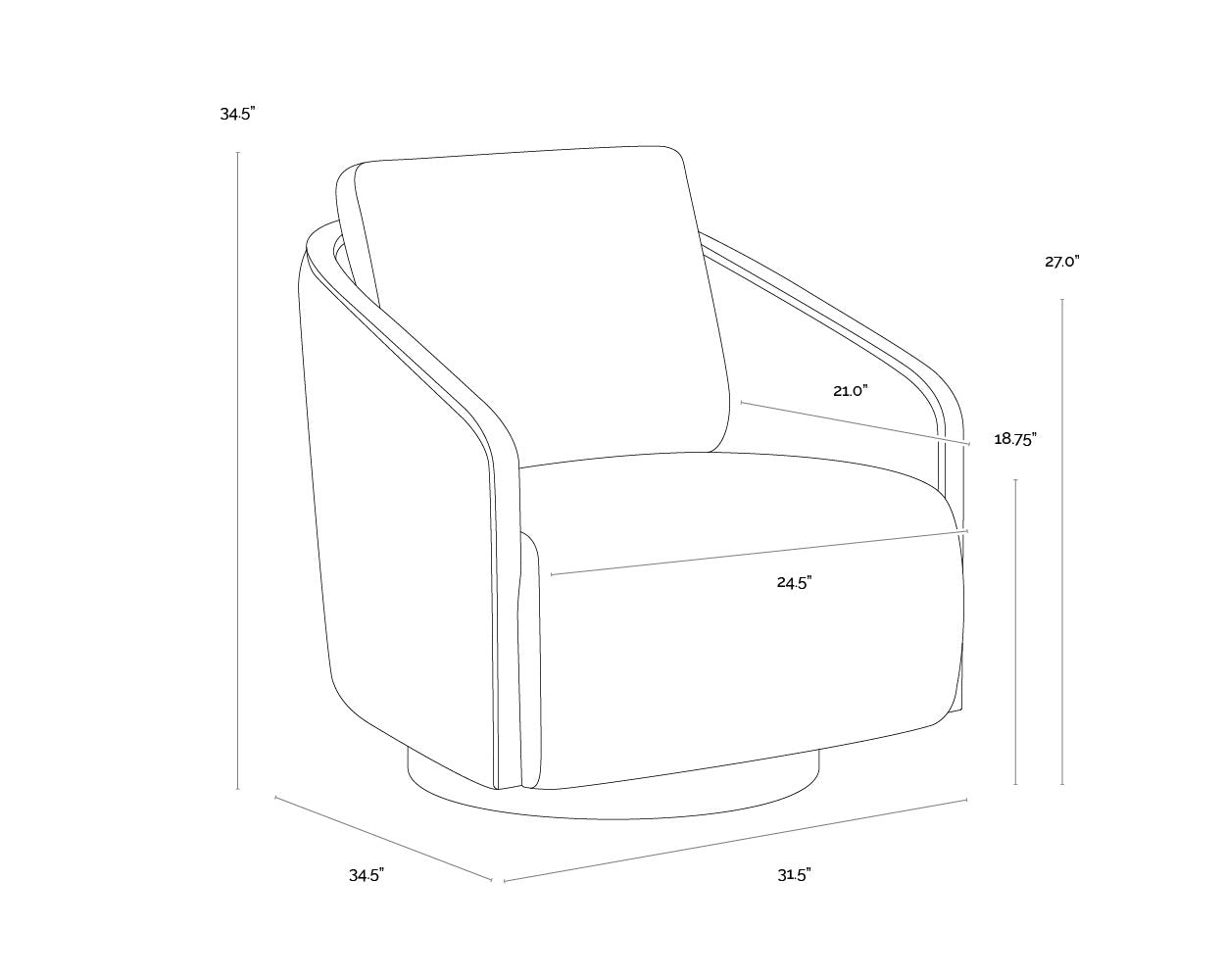 Sunpan Tasia Swivel Lounge Chair
