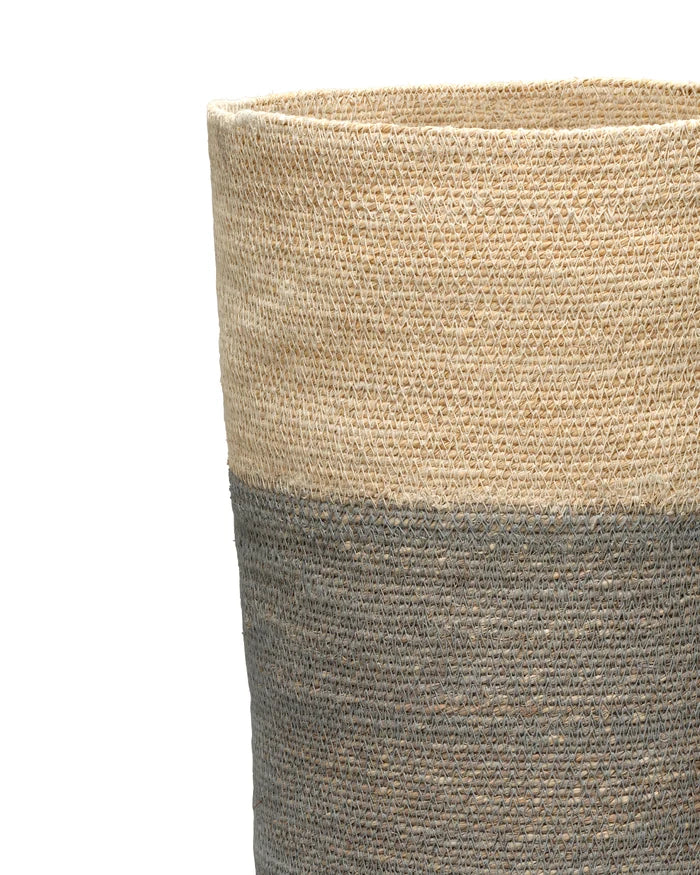 Jamie Young Large Seagrass Beetle Basket, Blue
