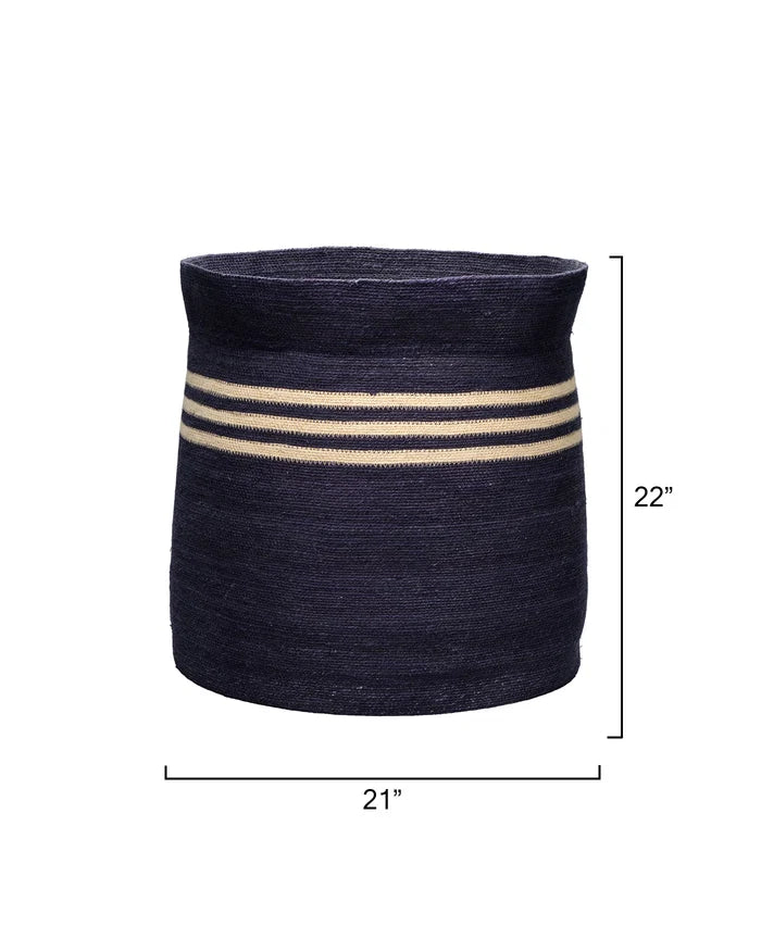 Jamie Young Camden Seagrass Basket, Navy