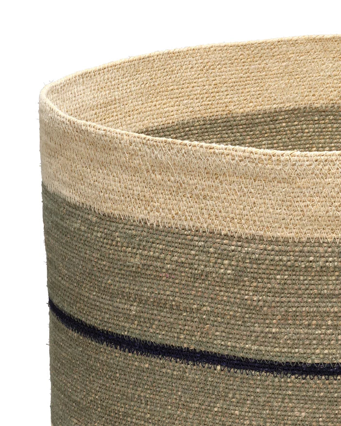 Jamie Young Cricket Seagrass Wide Basket, Green