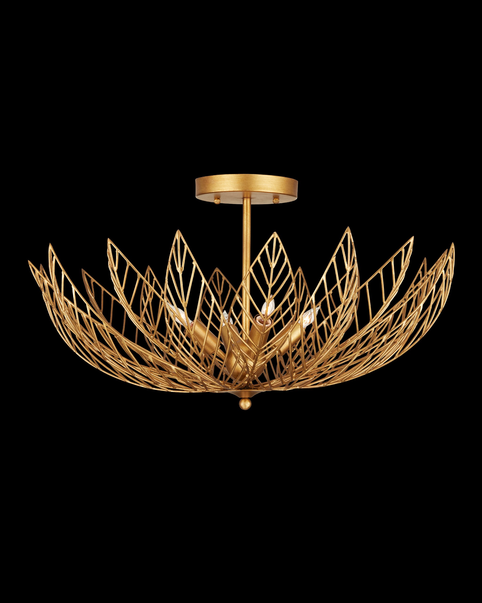 Currey & Company Leaflace Semi Flush Mount