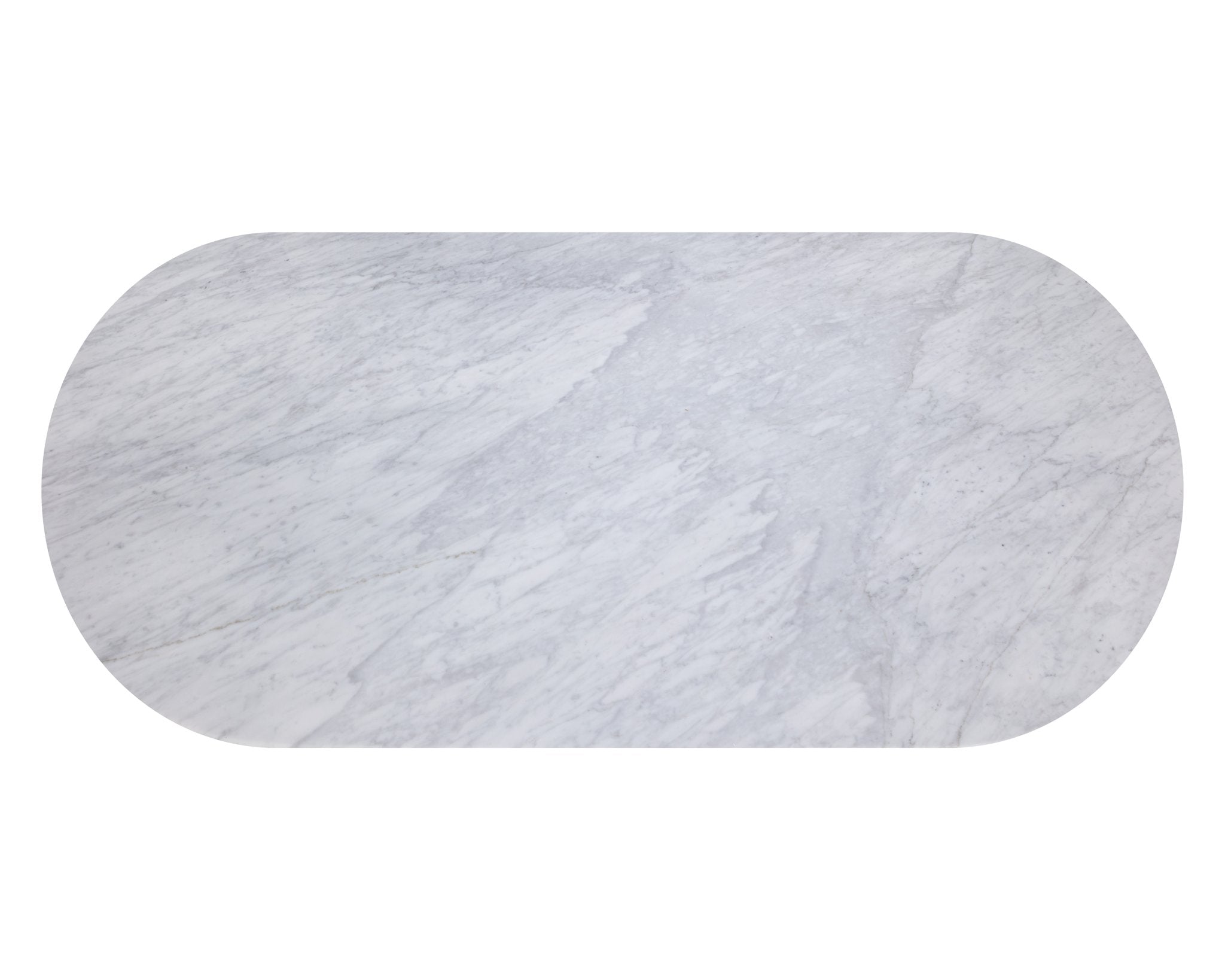 Sunpan Paloma Dining Table Oval White Marble 84"