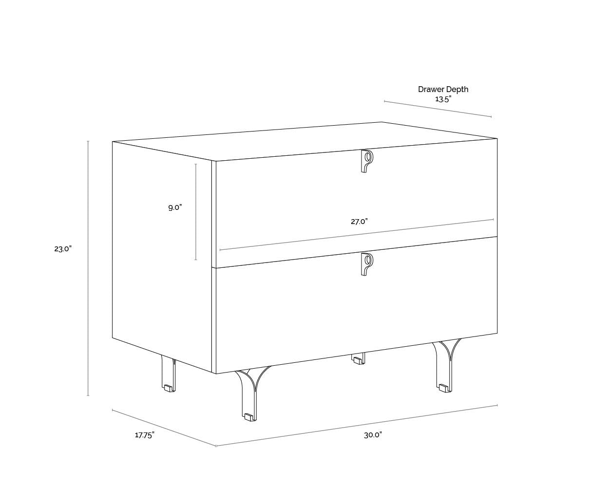 Sunpan Celine Nightstand Large