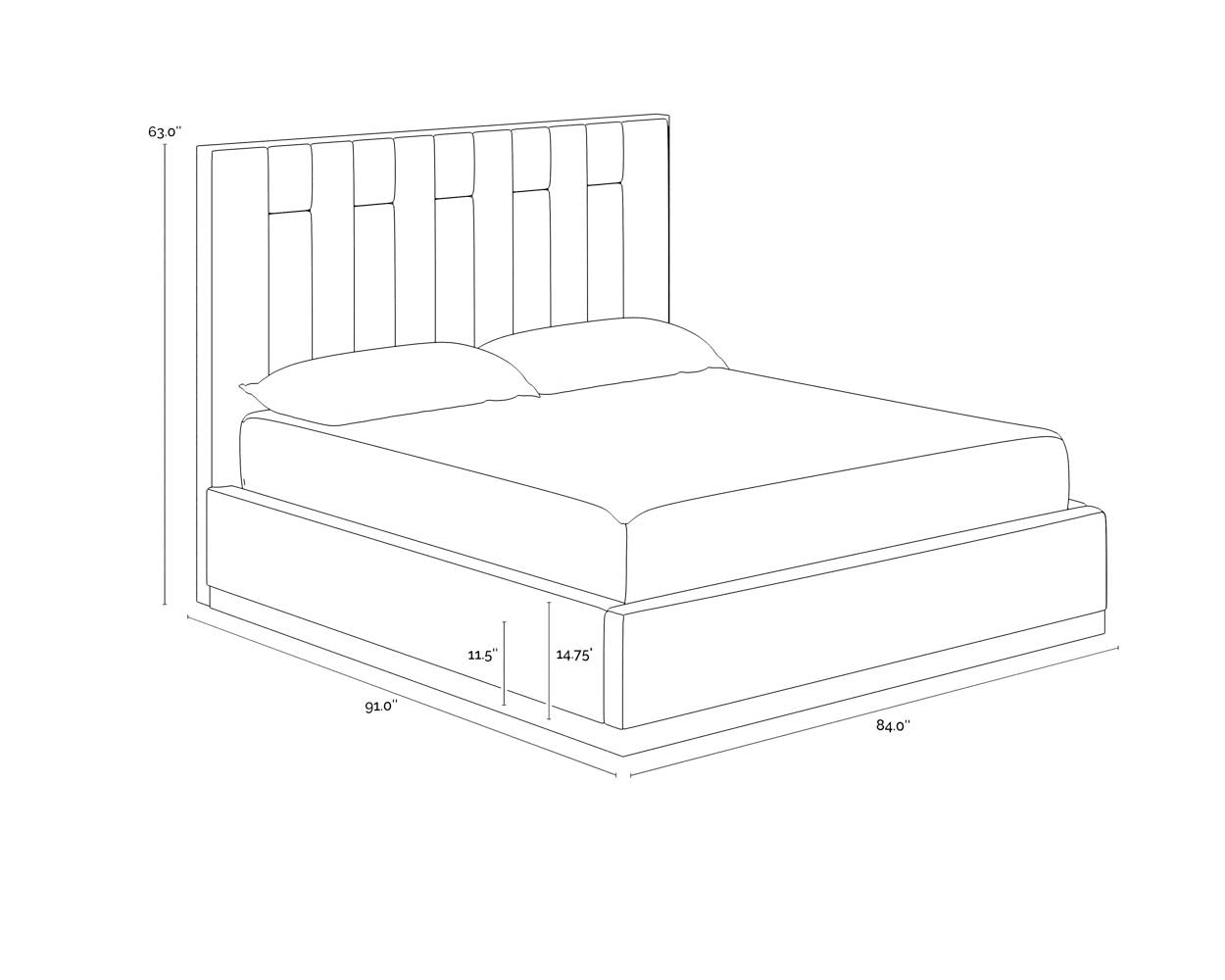 Sunpan Nemu Bed King Rhea Light Barley