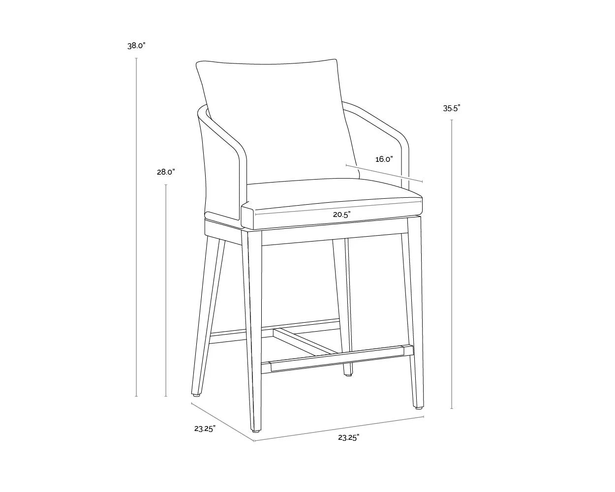 Sunpan Capri Counter Stool
