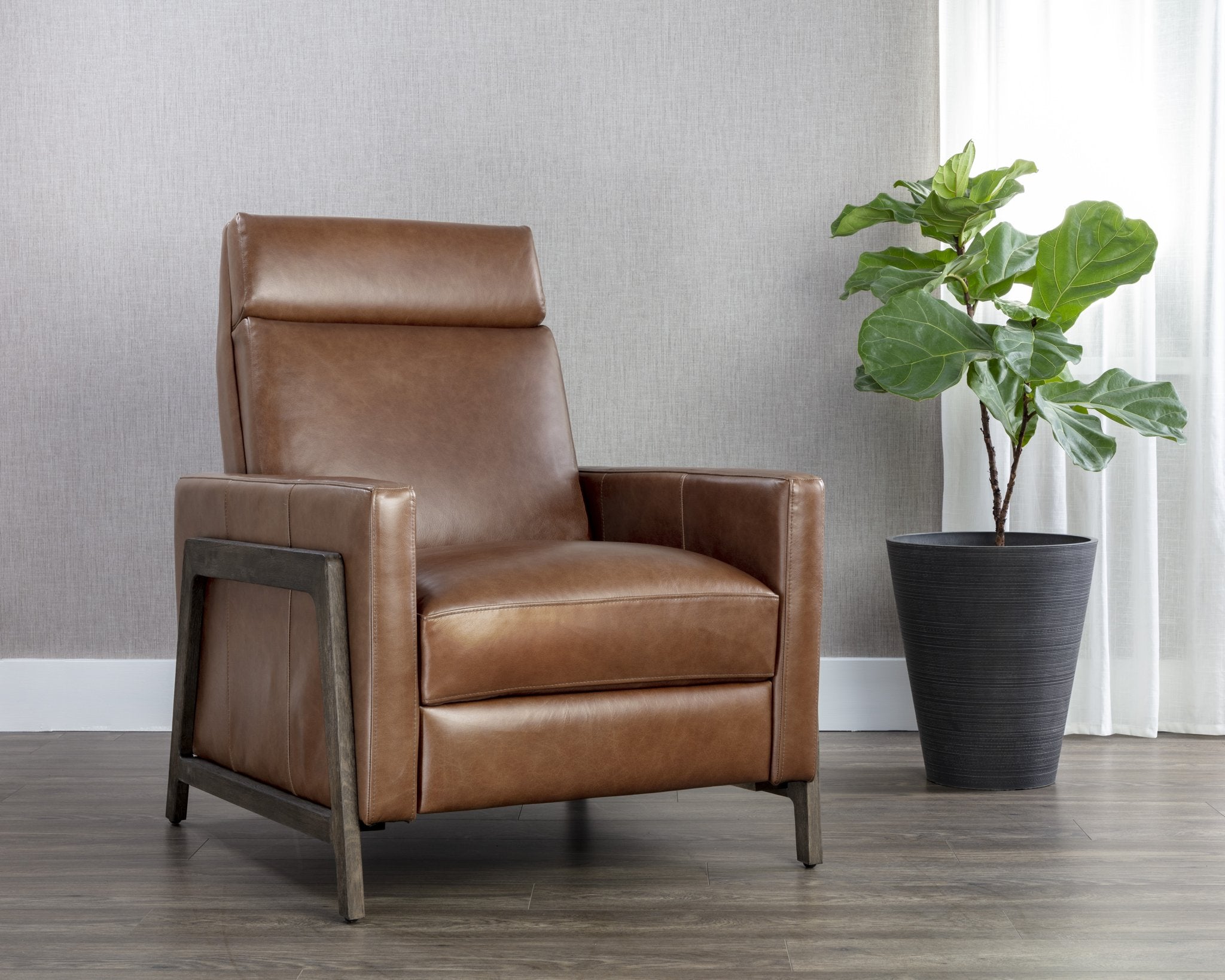 Sunpan Brandon Recliner Shalimar Tobacco Leather