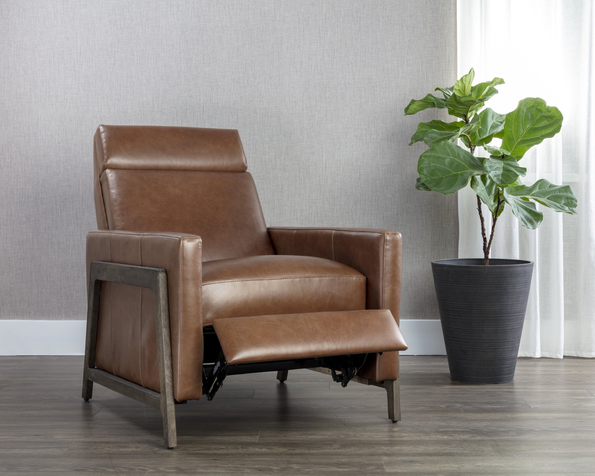 Sunpan Brandon Recliner Shalimar Tobacco Leather