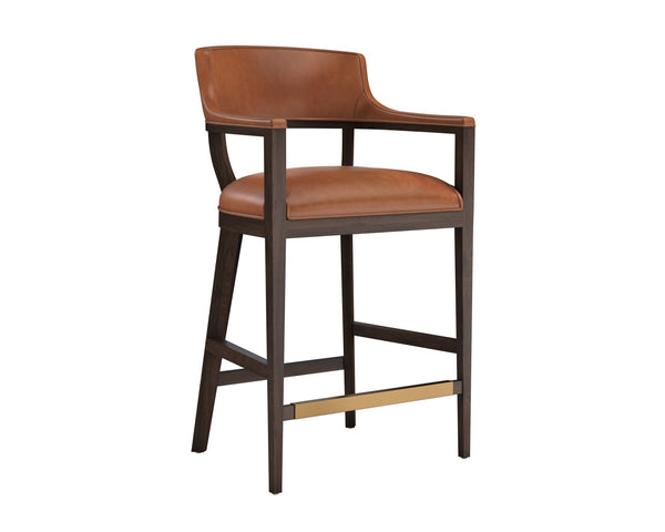 Sunpan Brylea Barstool Brown Shalimar Tobacco Leather