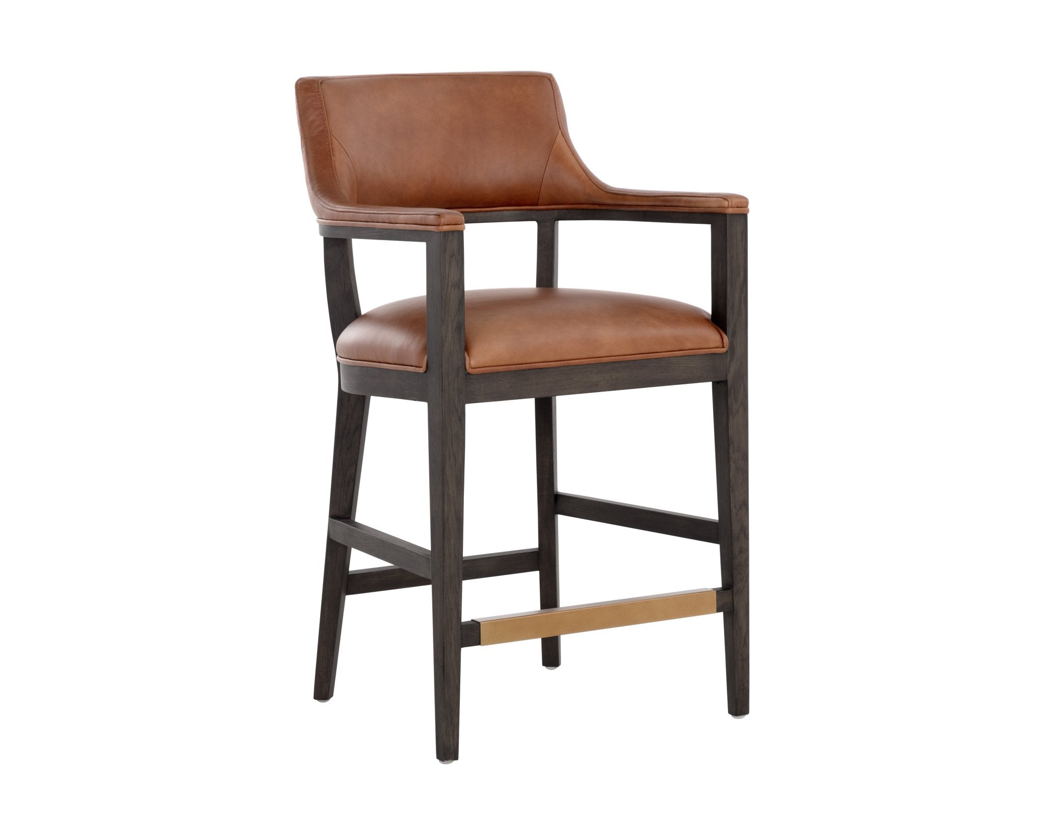 Sunpan Brylea Counter Stool Brown Shalimar Tobacco Leather