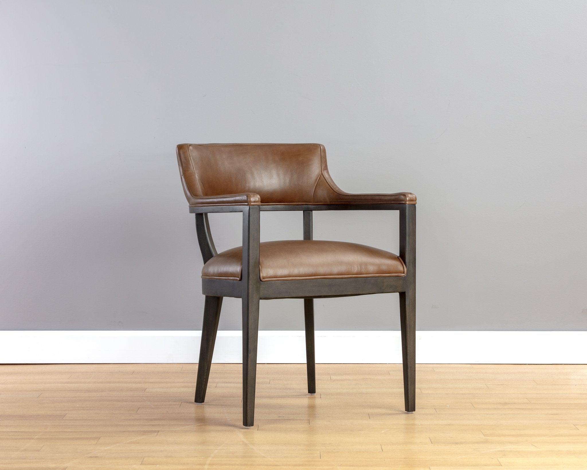 Sunpan Brylea Dining Armchair Brown Shalimar Tobacco Leather