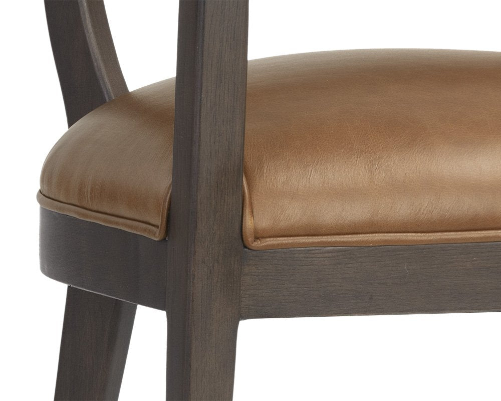 Sunpan Brylea Dining Armchair Brown Shalimar Tobacco Leather