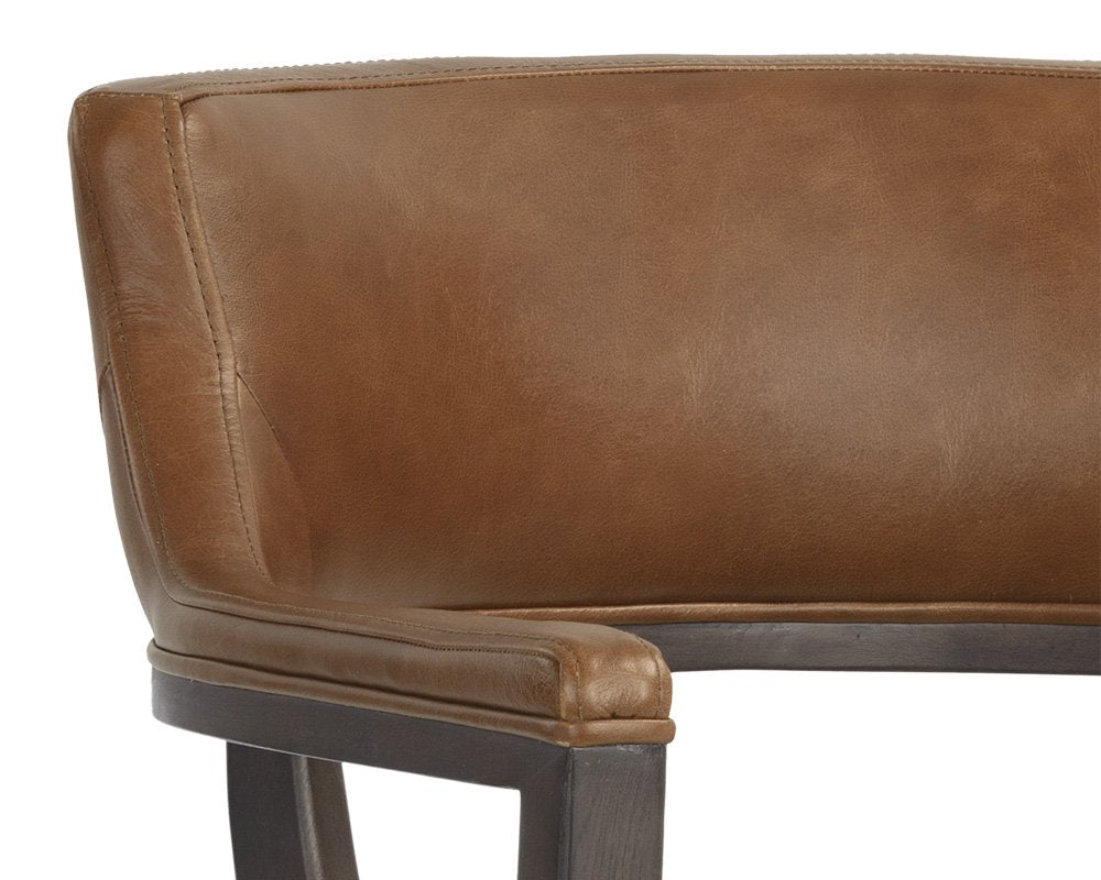 Sunpan Brylea Dining Armchair Brown Shalimar Tobacco Leather