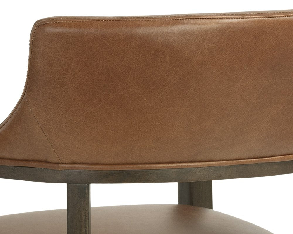 Sunpan Brylea Dining Armchair Brown Shalimar Tobacco Leather