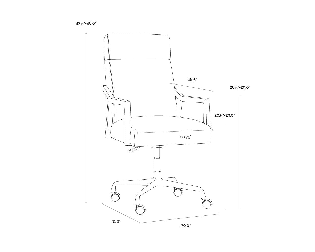 Sunpan Collin Office Chair