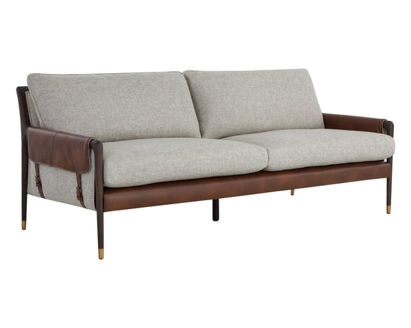 Sunpan Mauti Sofa Brown Vault Fog / Bravo Cognac