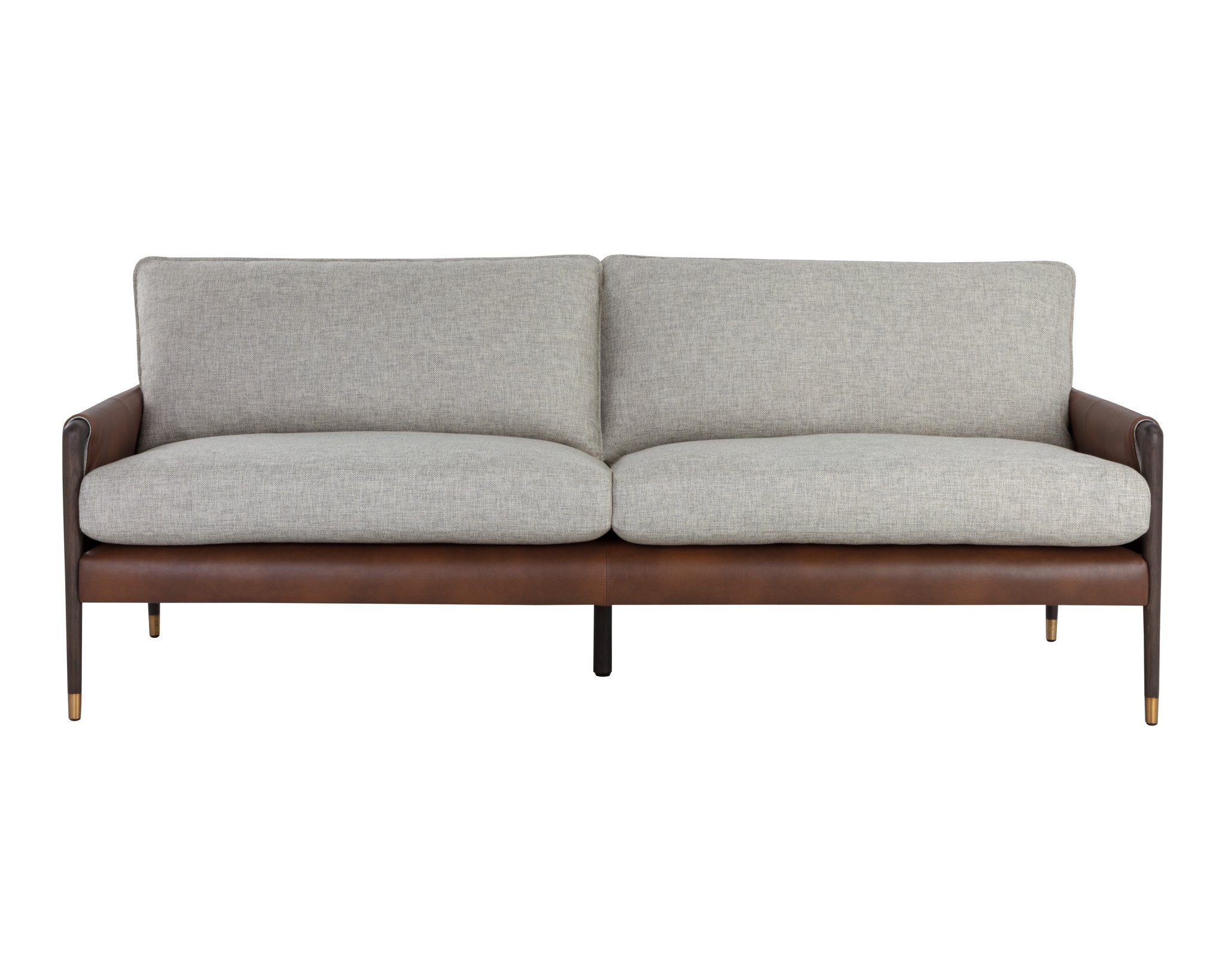 Sunpan Mauti Sofa Brown Vault Fog / Bravo Cognac