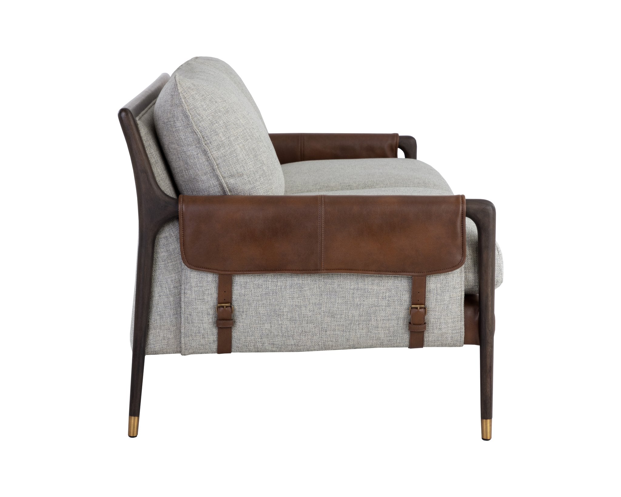 Sunpan Mauti Sofa Brown Vault Fog / Bravo Cognac