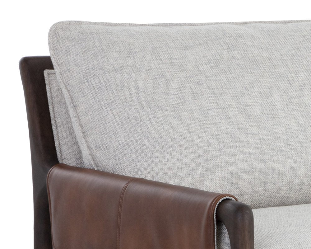 Sunpan Mauti Sofa Brown Vault Fog / Bravo Cognac