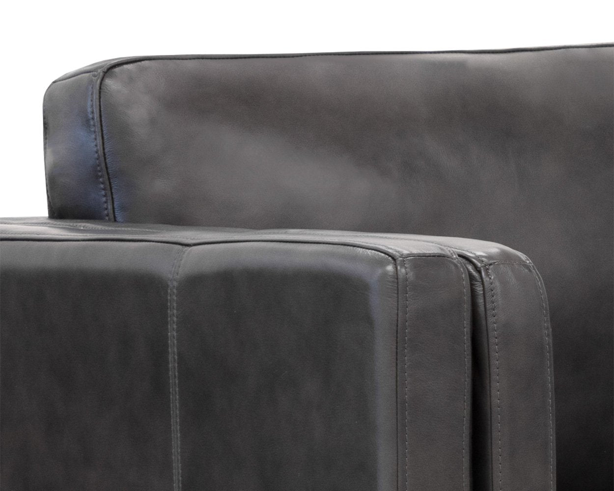 Sunpan Richmond Sofa Brentwood Charcoal Leather