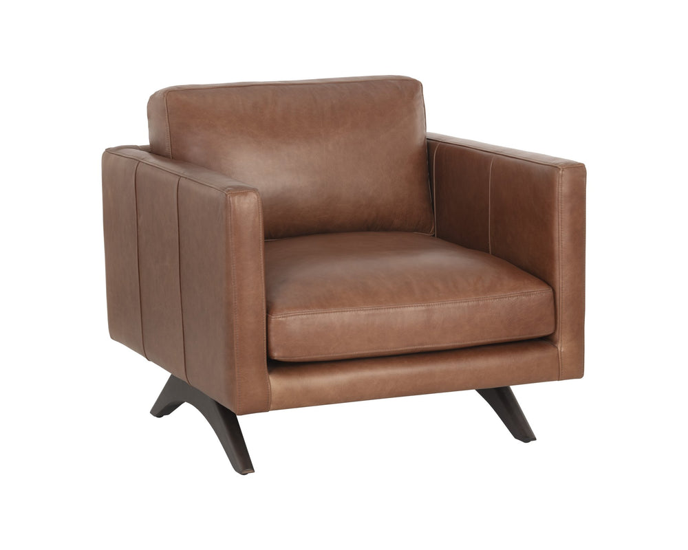 Sunpan Rogers Armchair Shalimar Tobacco Leather