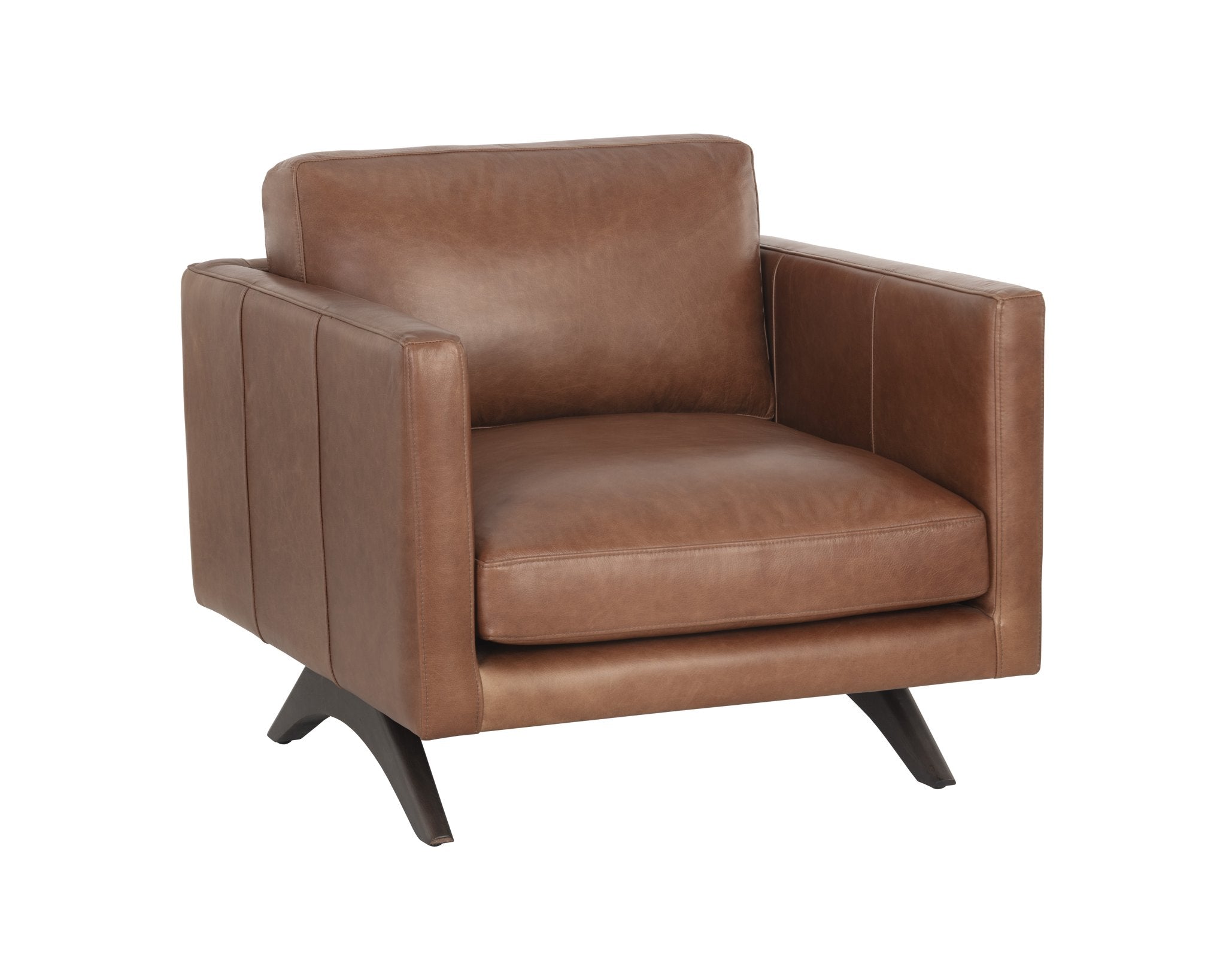 Sunpan Rogers Armchair Shalimar Tobacco Leather