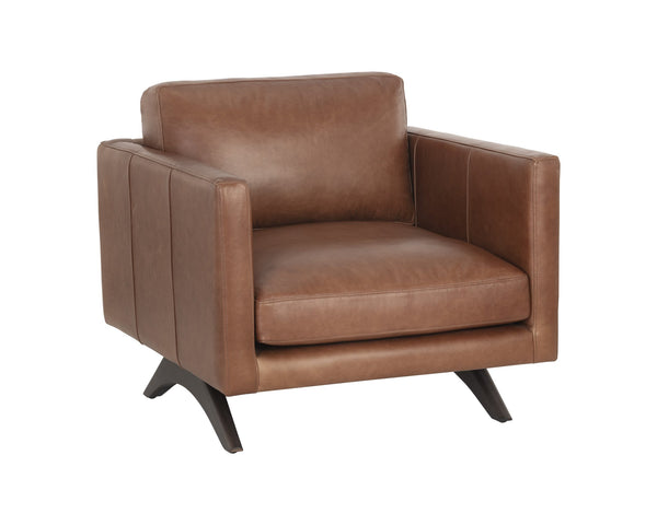 Sunpan Rogers Armchair Shalimar Tobacco Leather