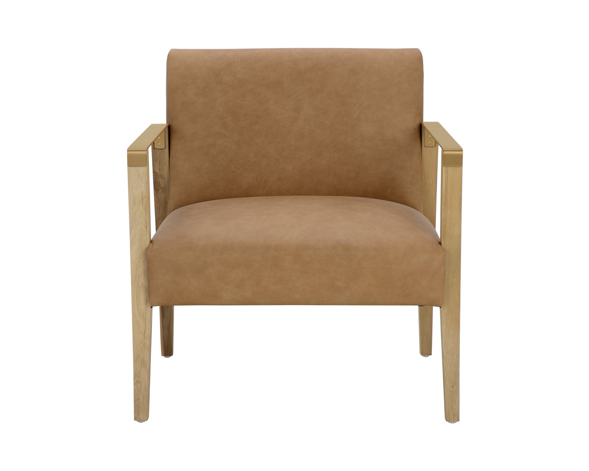 Sunpan Earl Lounge Chair Rustic Oak Ludlow Sesame Leather