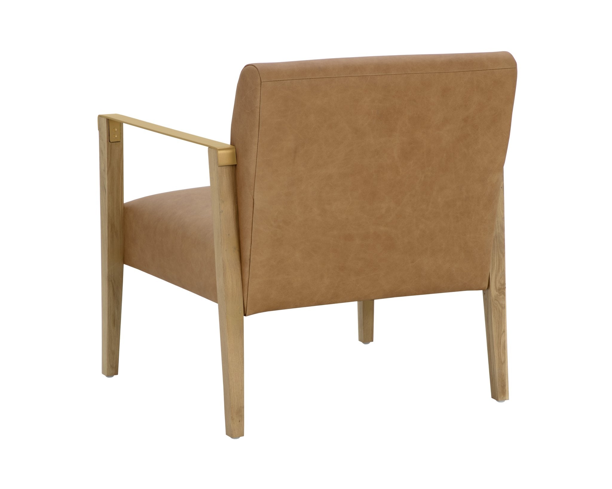 Sunpan Earl Lounge Chair Rustic Oak Ludlow Sesame Leather