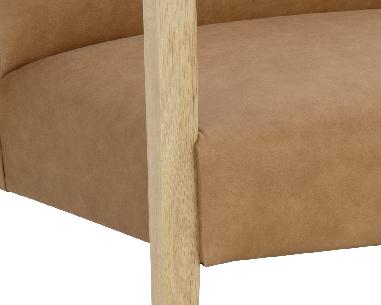 Sunpan Earl Lounge Chair Rustic Oak Ludlow Sesame Leather