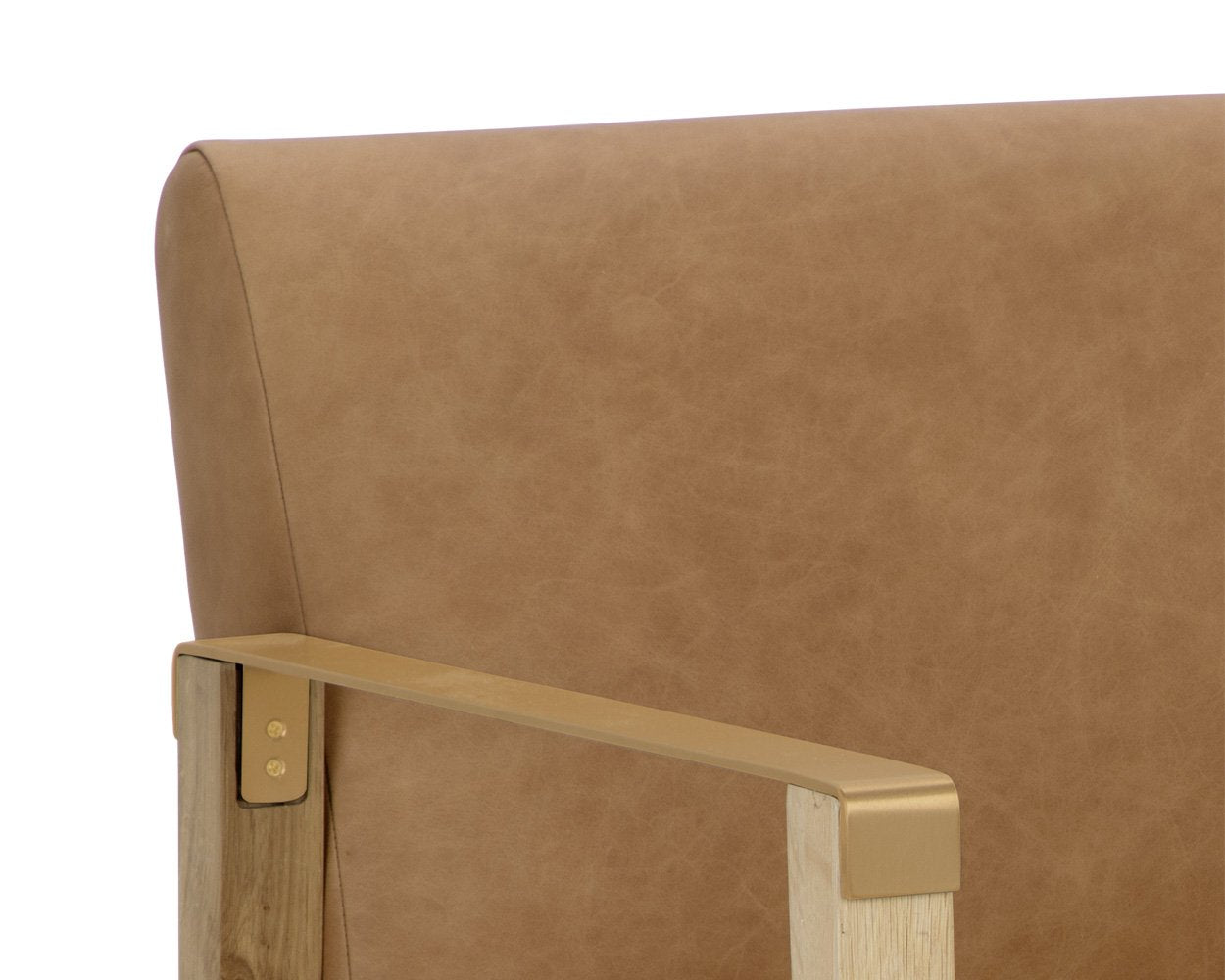 Sunpan Earl Lounge Chair Rustic Oak Ludlow Sesame Leather