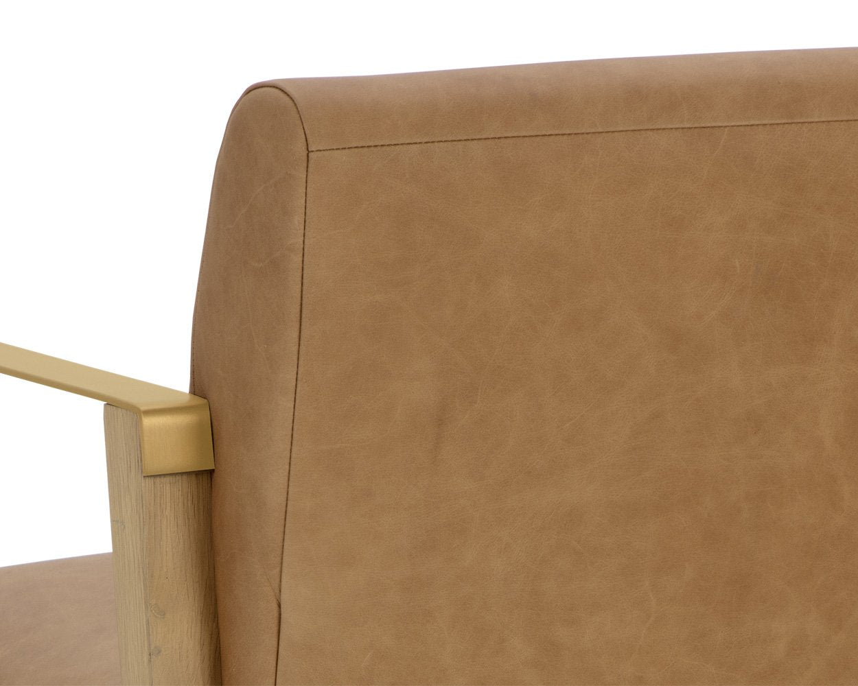 Sunpan Earl Lounge Chair Rustic Oak Ludlow Sesame Leather