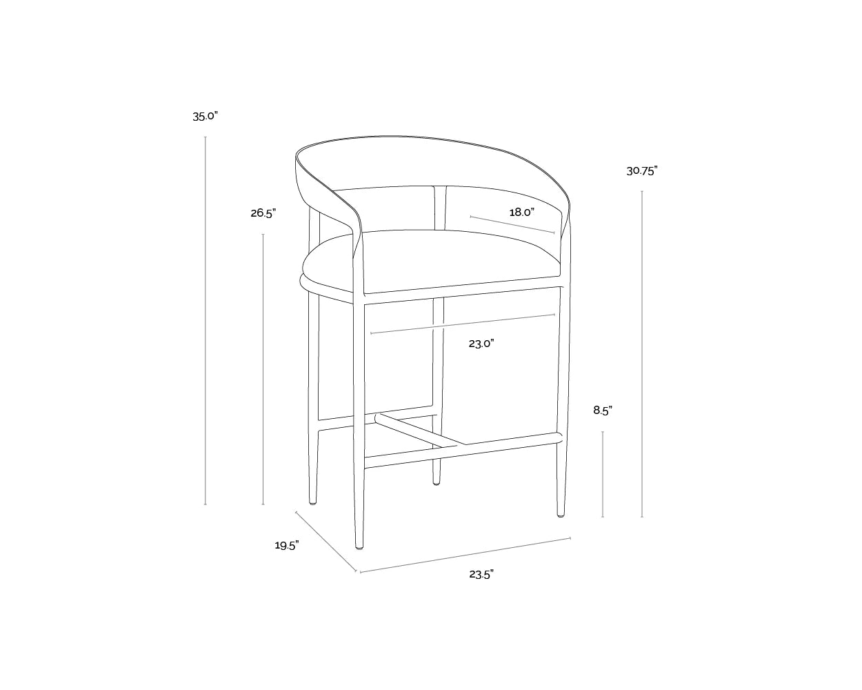 Sunpan Zanatta Counter Stool