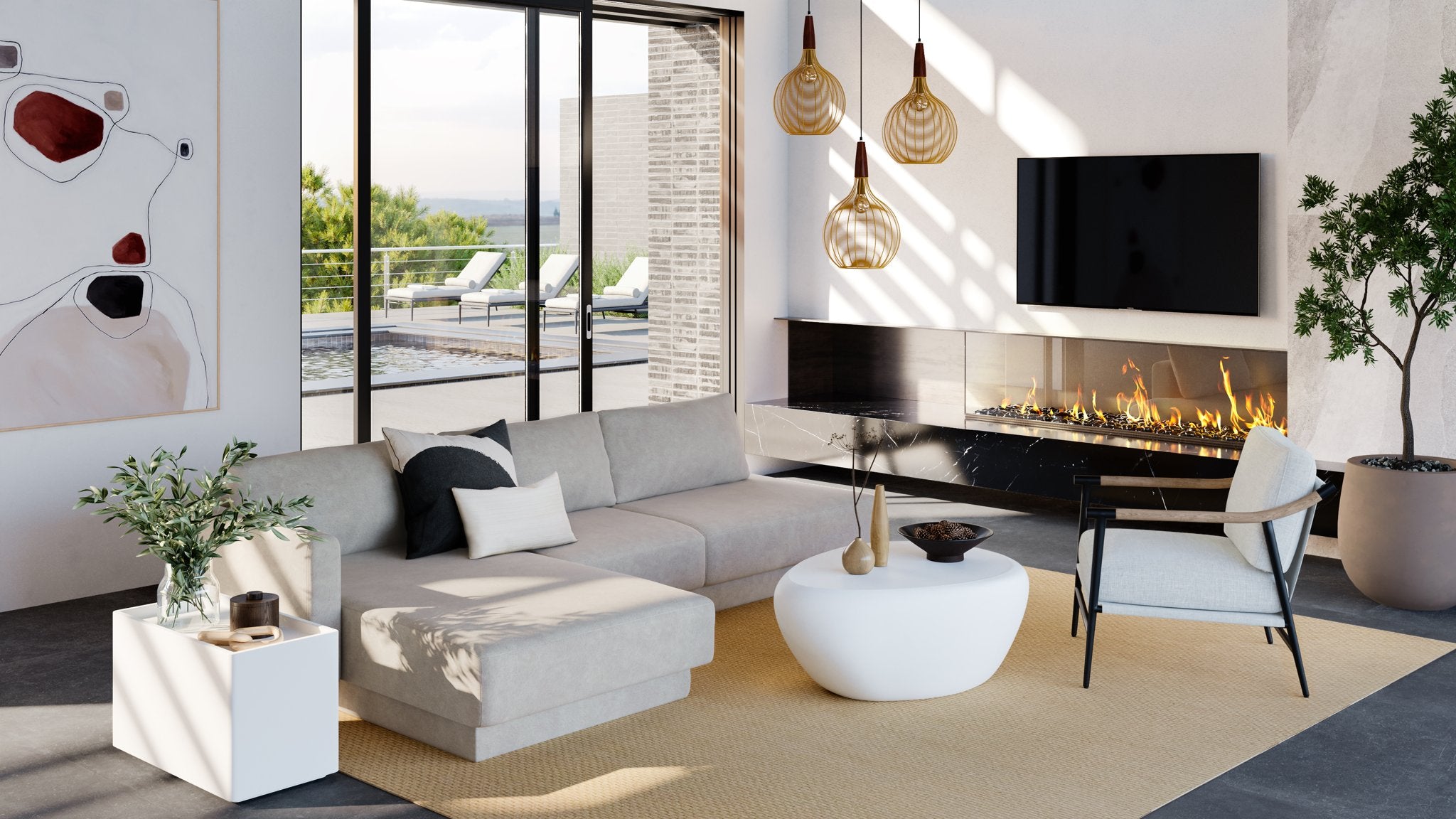 Sunpan Corvo Coffee Table Small White