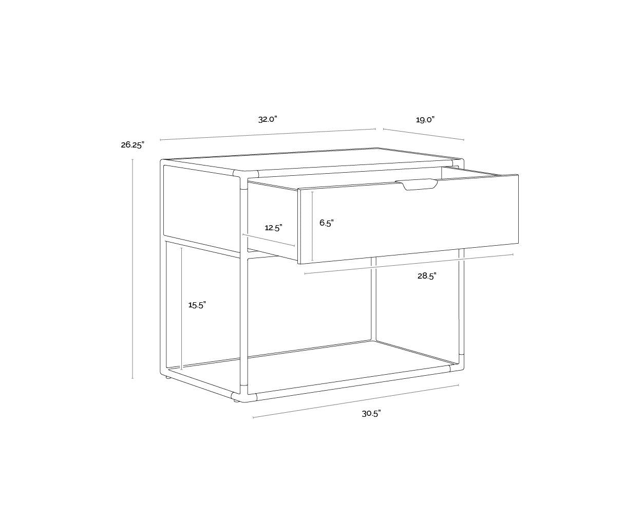 Sunpan Doone Nightstand