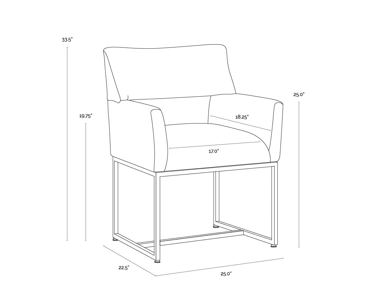 Sunpan Greco Dining Armchair Aura Teal