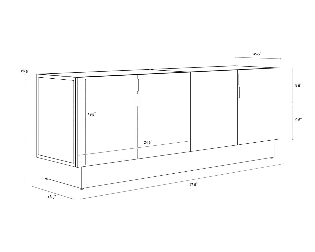 Sunpan Caddo Sideboard