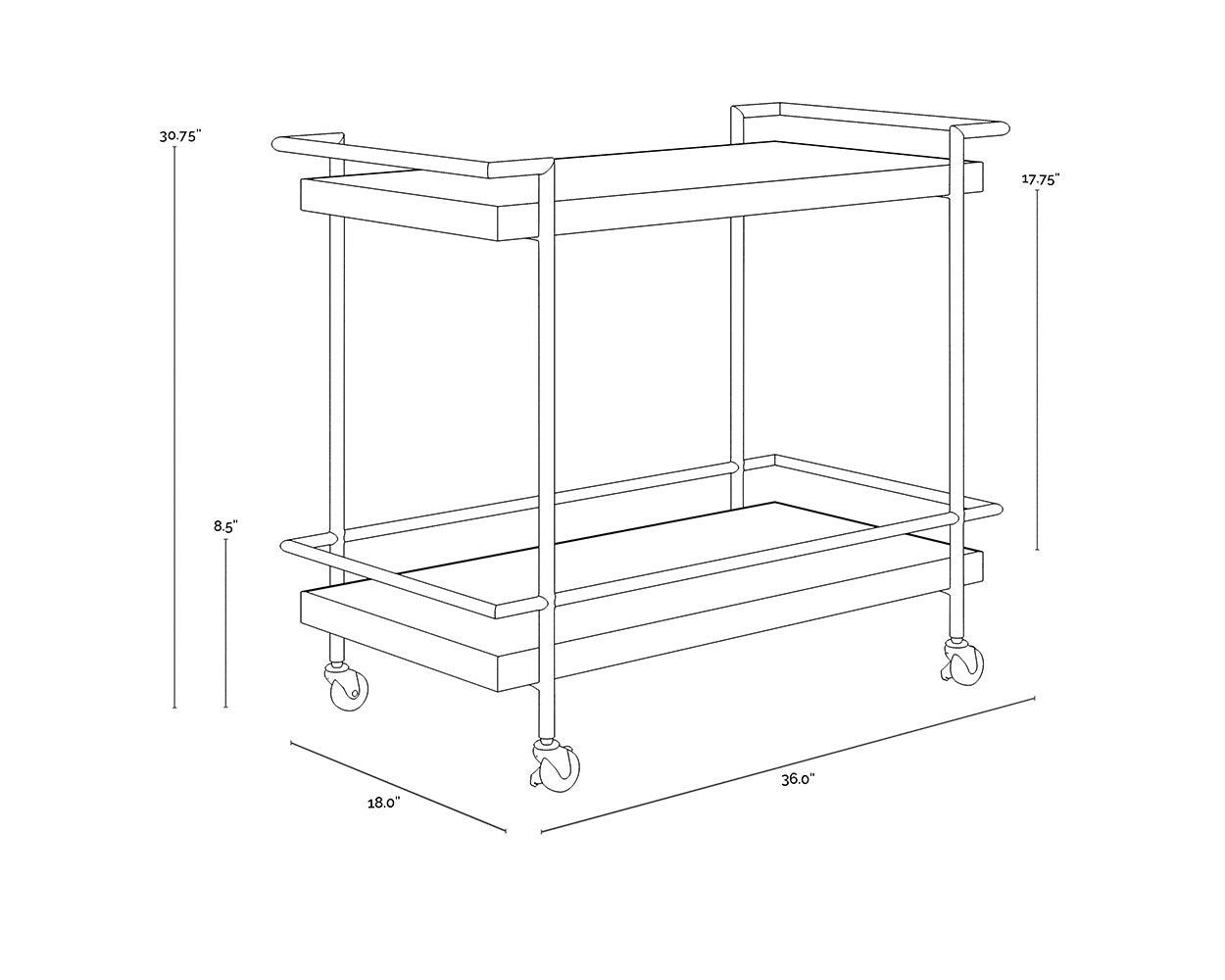Sunpan Contardi Bar Cart