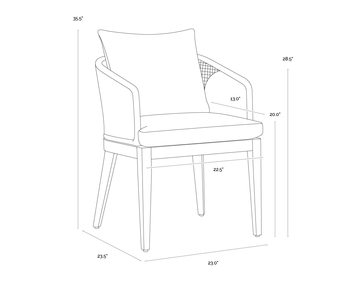 Sunpan Capri Dining Armchair
