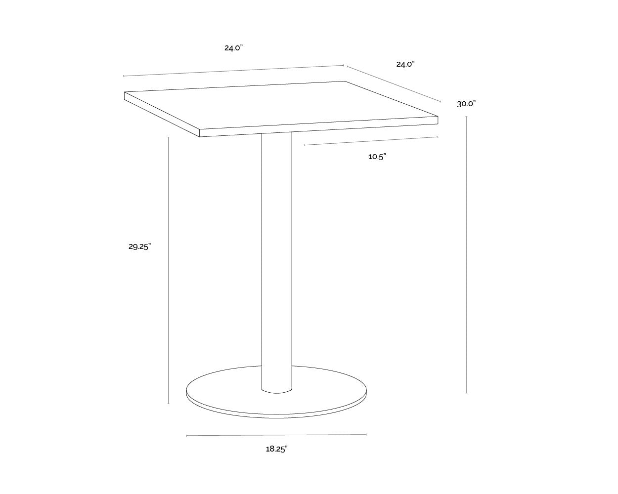 Sunpan Claudia Bistro Table