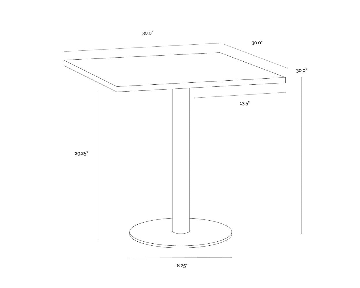 Sunpan Claudia Bistro Table