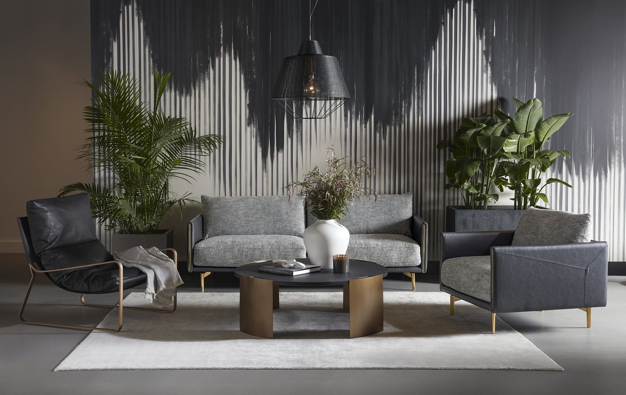 Sunpan Ashi Armchair Nash Zebra / Coal Black