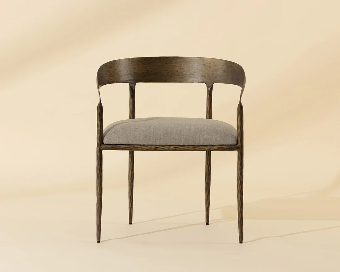 Sunpan Zanatta Dining Armchair Charcoal Black Leather