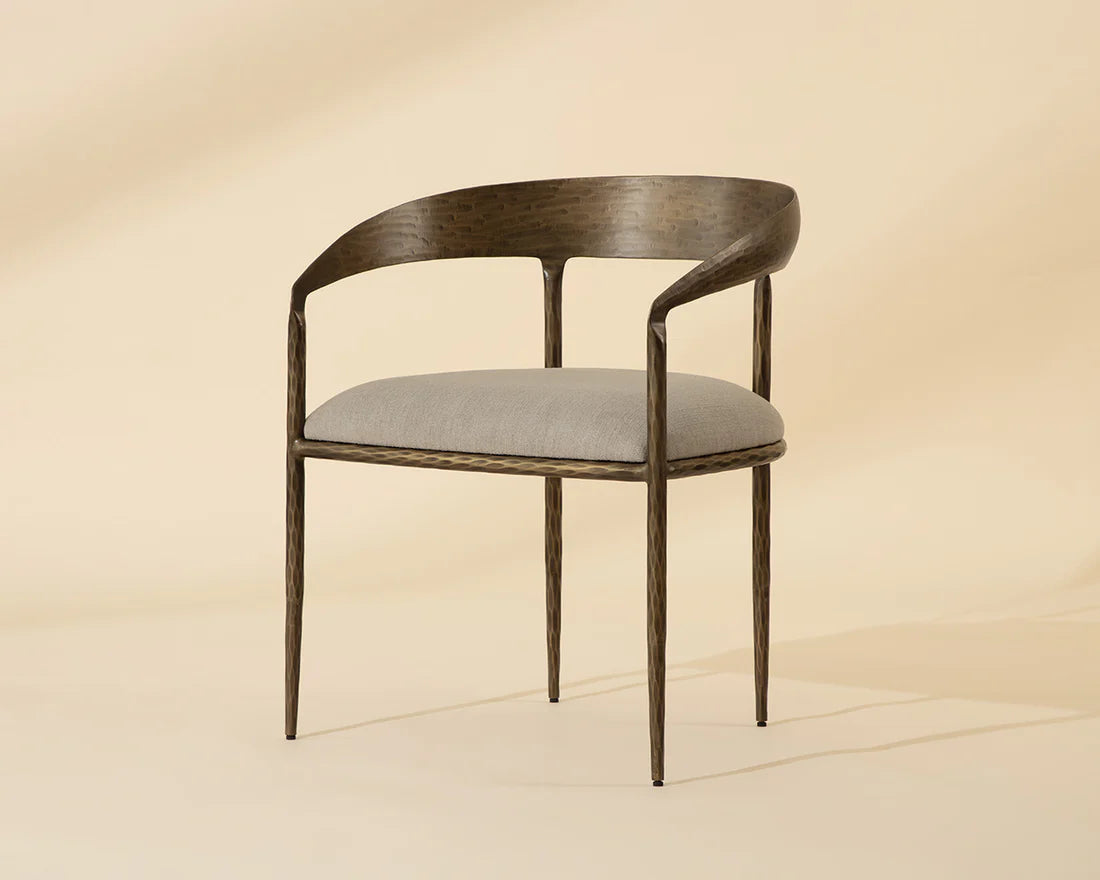 Sunpan Zanatta Dining Armchair Charcoal Black Leather