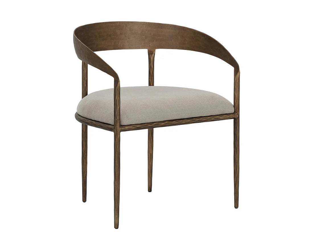 Sunpan Zanatta Dining Armchair Charcoal Black Leather