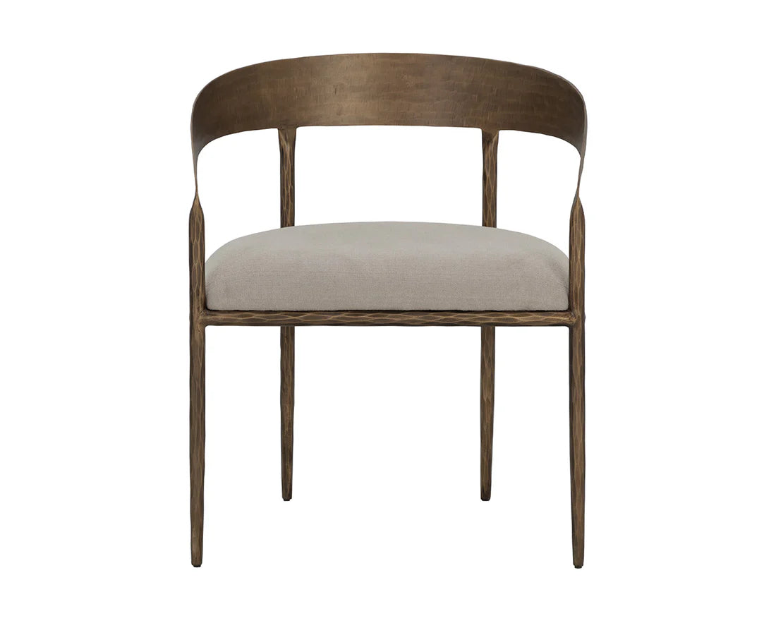 Sunpan Zanatta Dining Armchair Charcoal Black Leather