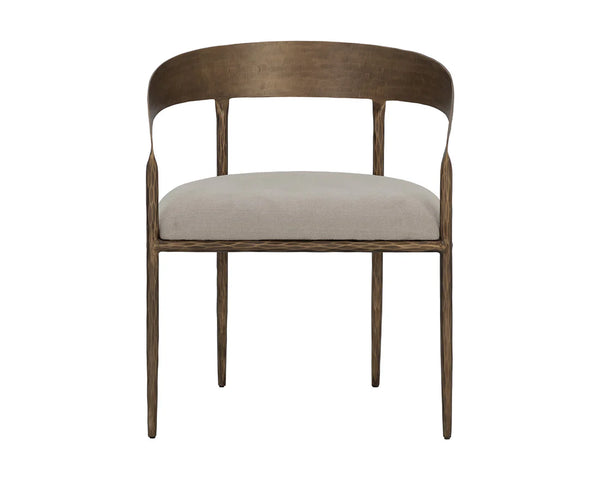 Sunpan Zanatta Dining Armchair Charcoal Black Leather