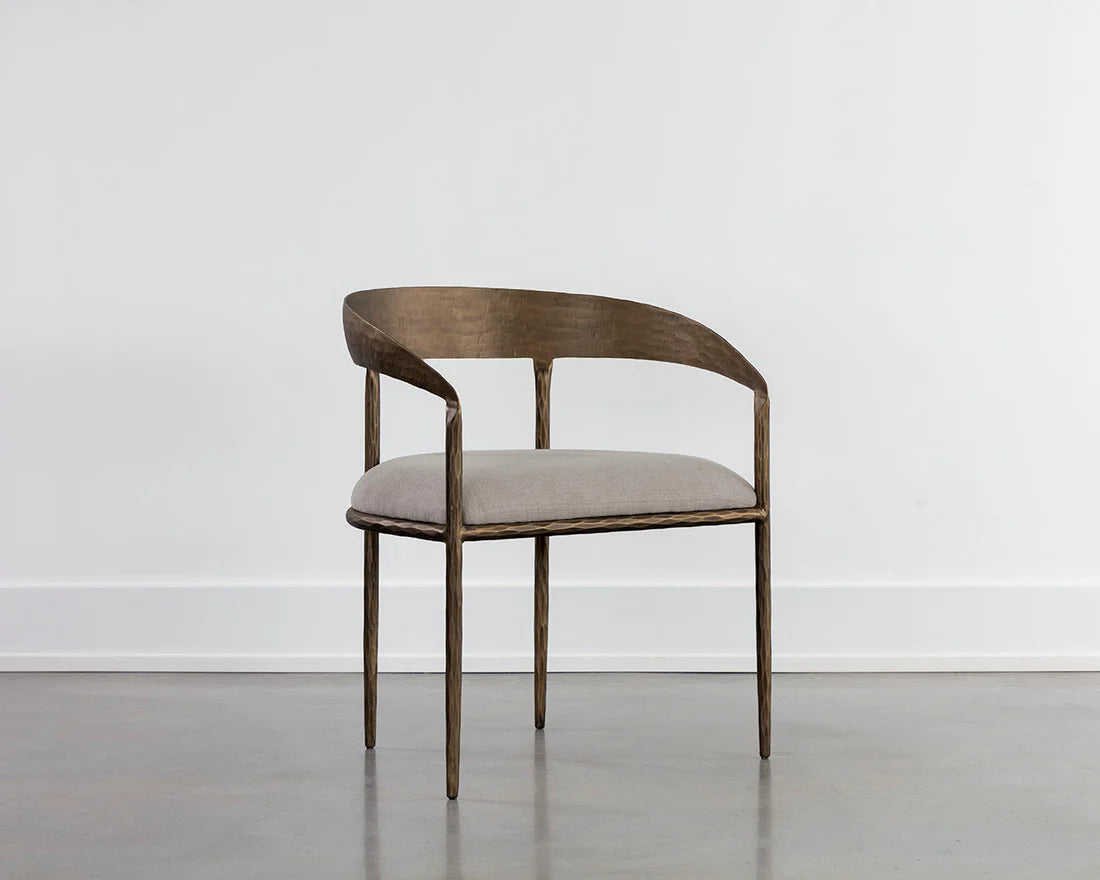 Sunpan Zanatta Dining Armchair Charcoal Black Leather