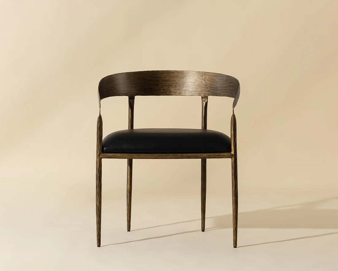 Sunpan Zanatta Dining Armchair Charcoal Black Leather