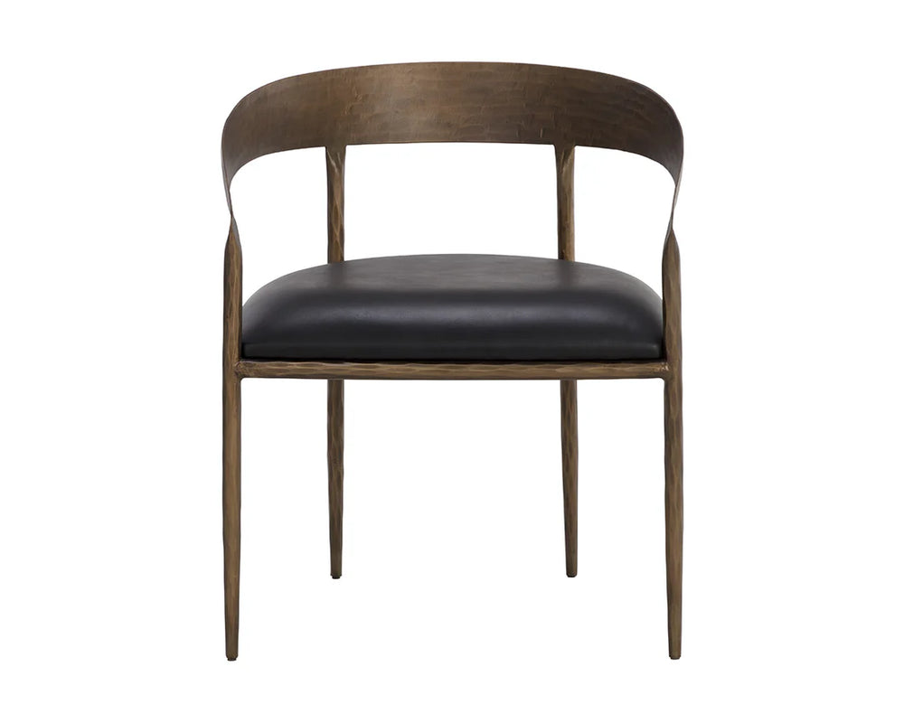 Sunpan Zanatta Dining Armchair Charcoal Black Leather